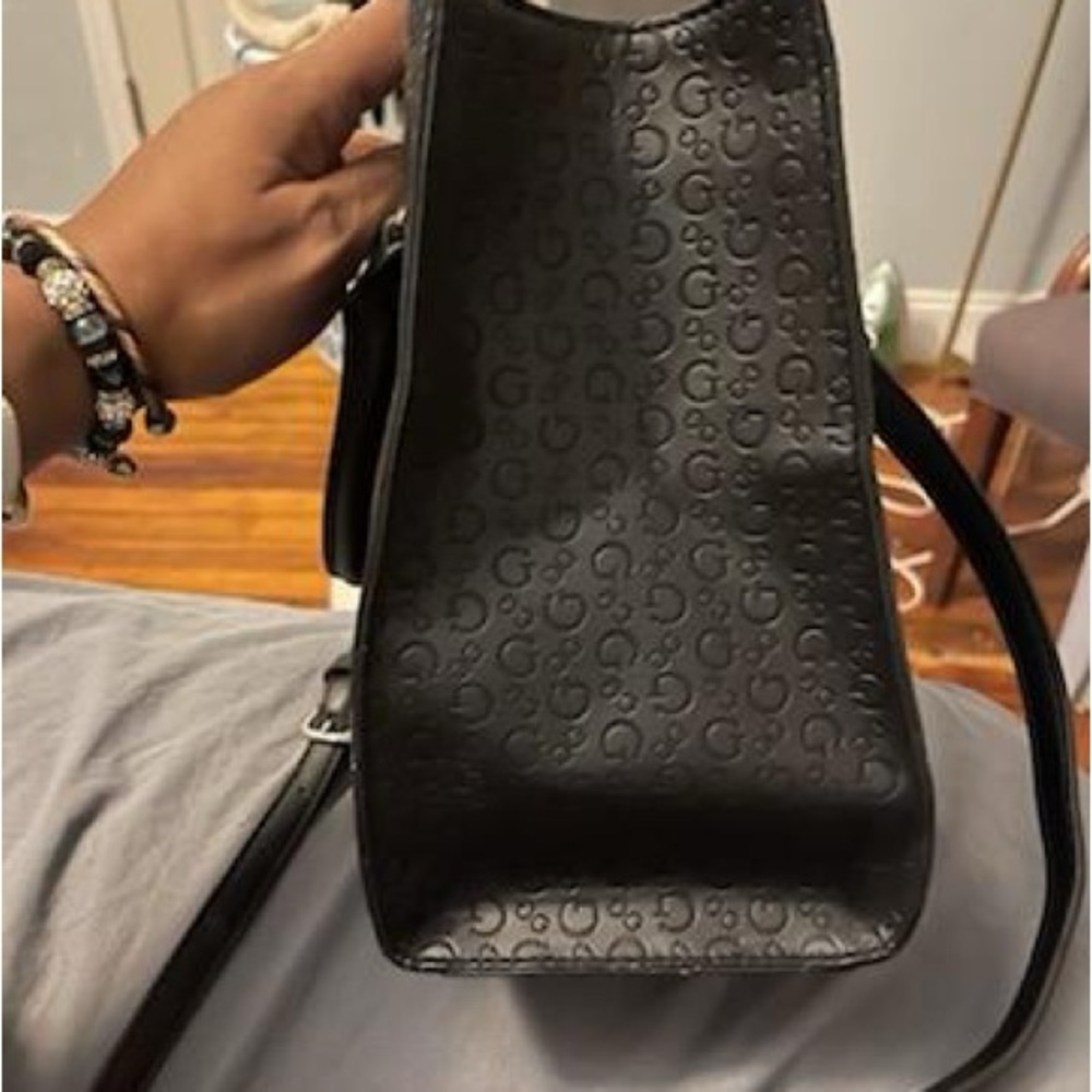 Guess Black Patterned Satchel - image 8